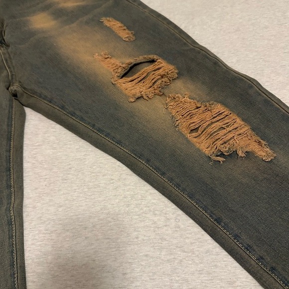 Men's Ripped‎ Straight Jeans - Picture 4 of 6